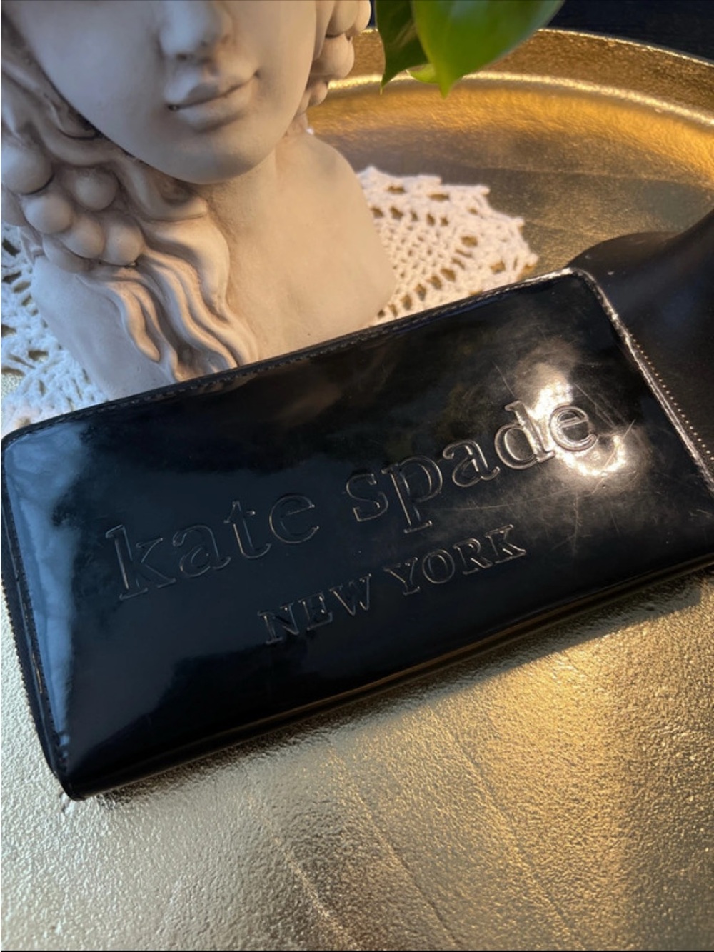 Vintage kate spade New York Black Patent Wallet